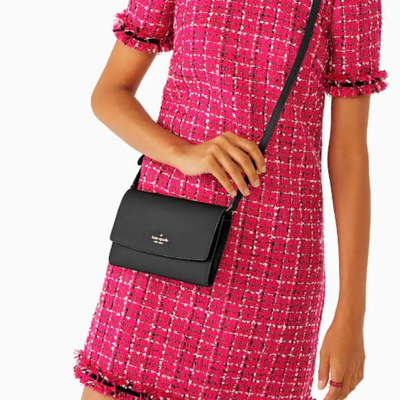 Kate Spade Perry Saffiano Leather Crossbody Bag Wallet Black NWT K8709 Reg $239 - Picture 4 of 7